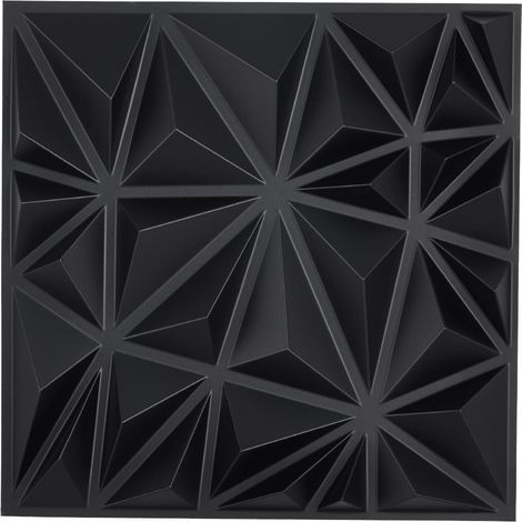 Panneaux Muraux 3D, Lot de 33, Panneau Mural Décoratif PVC Moderne Minimaliste, 30x30 cm, Couverture 2,97 m², Déco Intérieure pour Plafond, Chambre, Salon, Salle de Jeux, Noir Mat Motif Diamant (1/5)