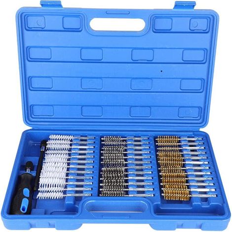 Set spazzole metalliche spirale 38pz pulizia tubi cilindri 1/4'' attacco stelo (1/4)