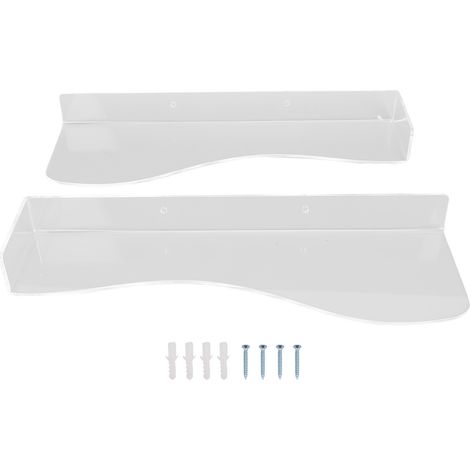2pcs Étagère Présentation Chaussures Flottante Gain de Place Acrylique – Charge 6.6lb Forme L Talons Plats Baskets, Transparent (1/5)