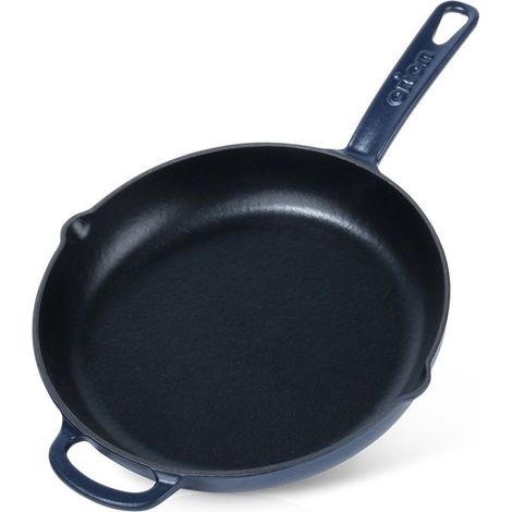 Poêle en fonte VILDE - Revêtement émaillé - 26 cm - Bleu marine (1/5)