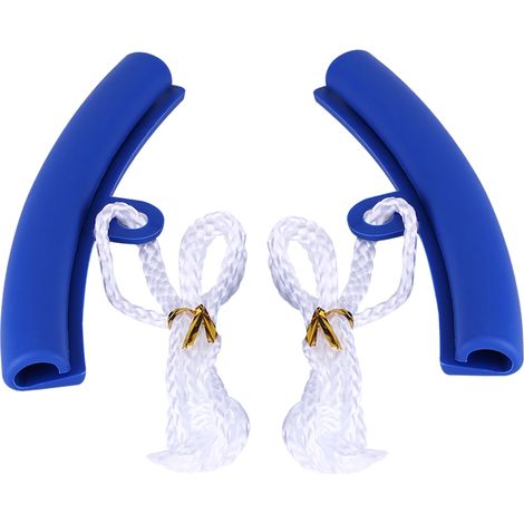 Protectores de llantas para motocicleta/automóvil - Juego de 2 piezas - Plástico resistente - Azul - 145 mm - Evitan rayones durante el cambio de neumáticos (1/5)