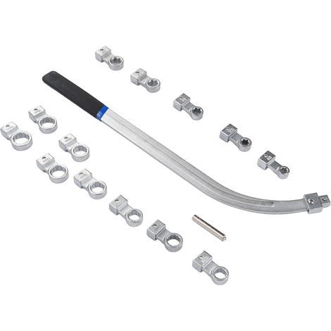 Kit d'outils de retrait de poulie de tendeur de courroie auxiliaire universel, 15 pièces, Kit d'outils de retrait de poulie de tension de moteur en acier, dissolvant de vis de boulon d'écrou de tensio (1/5)