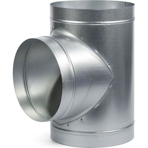 T Stück 125 mm Metall Lüftungsverbinder Rohrverbinder Lüftungssystem (1/5)