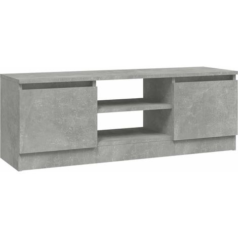 TV Cabinet with Door Concrete Grey 102x30x36 cm vidaXL