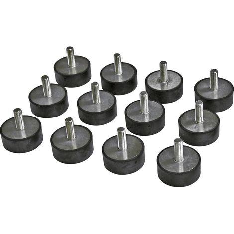 Lot de 12 tampons caoutchouc rond réglable D. 49mm pour table élévatrice - CO 1160 - CLAS Equipements (1/2)