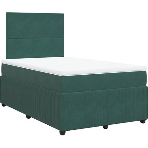 vidaXL Sommier à lattes de lit avec matelas vert foncé 120x190 cm