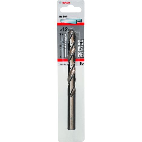 Bosch HSS-G - Broca - Broca espiral - 12 mm - cilíndrica - Longitud 151 mm