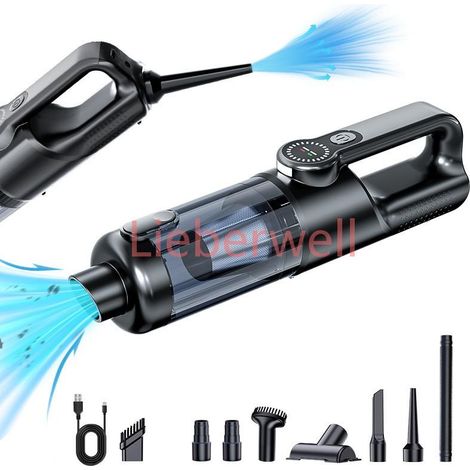 Aspirateur de voiture sans fil, vidage de poussière à un bouton, aspirateur portable haute puissance, grande aspiration, mini aspirateur portatif,Black and gray