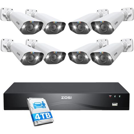 Sistema de cámaras de seguridad CCTV, resolución 4K, detección inteligente por IA, 32 canales de cámaras de 8 MP. (1/2)