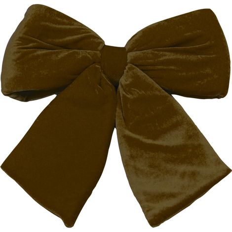 Fiocco imbottito in velluto Marrone decorazione natalizia per albero e ghirlanda dietro porta -Small