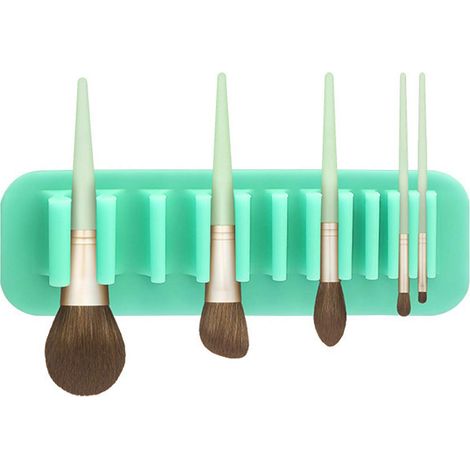 Soporte Para Brochas De Maquillaje - Silicona Alimentaria - Adhesivo Sin Perforaciones - Para Azulejos Lisos Espejos Y Mármol - 1 Unidad (1/5)