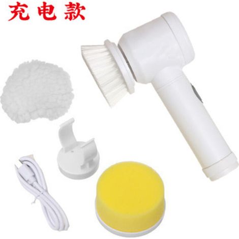 Nettoyeur de cuisine électrique salle de bain toilette cuisine verre nettoyage bain brosse poignée éponge baignoire baignoire toilette brosse de nettoyage outil (1/5)