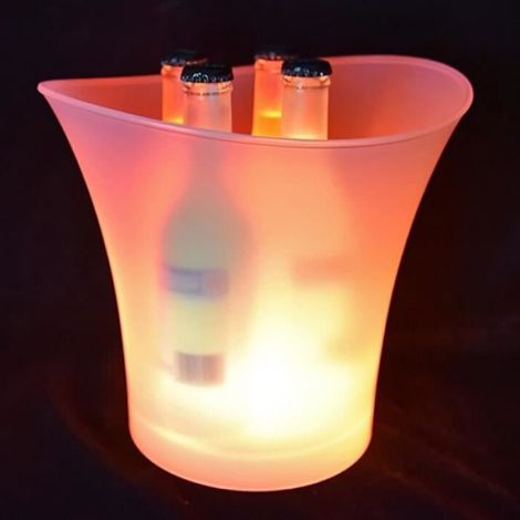 Rafraichisseur vin,5L rvb LED seau à glace Bar fête boîtes de nuit Champagne bière vin gel seau Cocktail vin boisson - Type Blue (1/4)