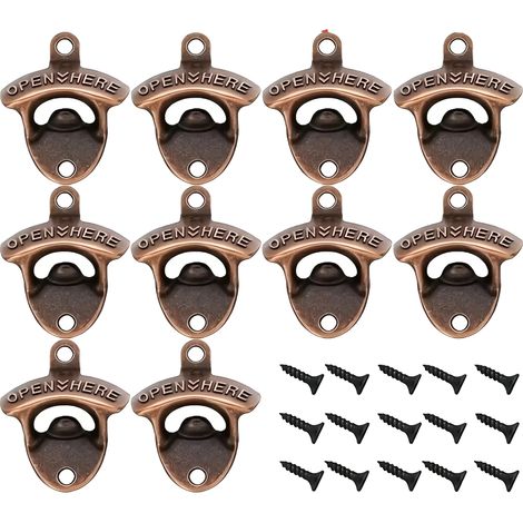 Ensemble de Tire-Bouchons, Alliage de Zinc Durable, Design Rétro, Cuivre Rouge 10PCs (1/2)