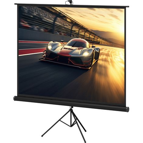 Écran de projection de 100 pouces avec trépied réglable en hauteur, résolution 4K HD au format 4:3, pour les films en intérieur et en extérieur