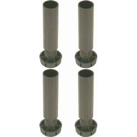 4x Pied de meuble cuisine vérin hauteur réglable 100 mm (-12, +28 mm) Ø 31,3mm plastique universel (1/3)