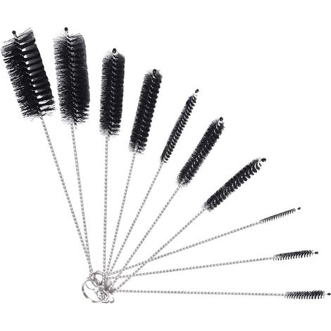 Lote de 10 brosses de nettoyage en nylon pour bouteilles à col étroit, vin/bière/eau/bouilloire, 1 juego (1/5)