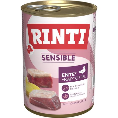 Rinti Sensible Hundenassfutter Adult getreidefrei 400 g Ente & Kartoffel