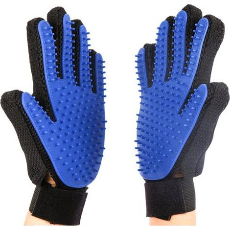 Gants 2 en 1 pour animaux de compagnie, outil de coupe et gants d'épilation. (1/2)