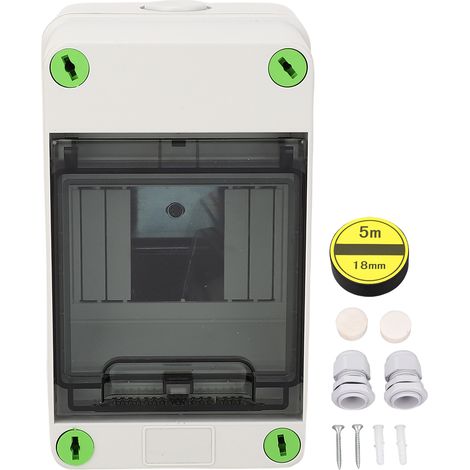 Boîte de distribution étanche à 4 voies, vis verte, Rail DIN MCB IP66, plastique électrique pour chantier de construction
