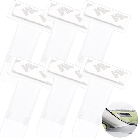 Lot de 6 pochettes transparentes pour tickets de voiture, à fixer sur le pare-brise ou la vitre. Porte-tickets de stationnement avec clip.