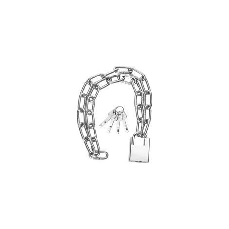 Antivol à chaîne de vélo de 100 cm, chaîne de sécurité, antivol de moto, en acier inoxydable avec cadenas et clé, pour garages, portes, clôtures (1/5)