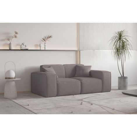 Sofa Designersofa CELES PREMIUM 2-Sitzer in Stoff Ascot Bukla Taupe (1/3)