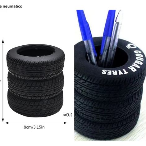 Organisateur de bureau design pneu - support multifonctionnel pour stylos, outils de maquillage et décoration (1/5)