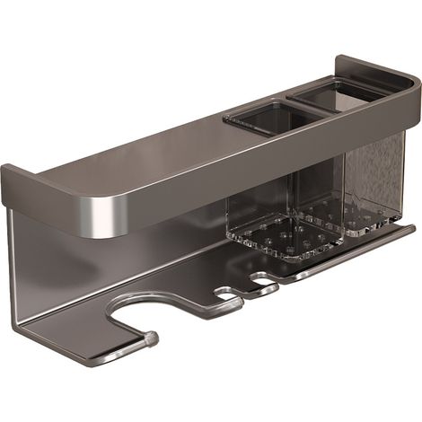 Soporte para secador de pelo, organizador de secador de pelo, soporte de pared para secador de pelo con estante para baño, sala de estar, dormitorio, organizadores y almacenamiento. (1/5)
