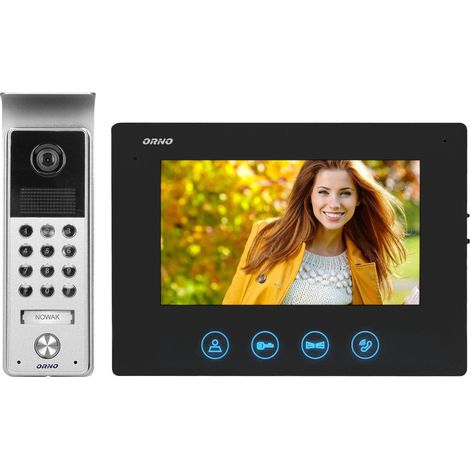 Orno Modelo modernizado Videoportero negro 7 pulgadas