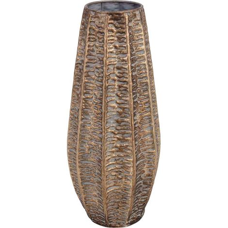 Jarrón de metal dorado 20x20x46h cm