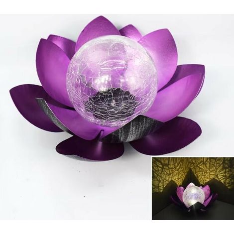 Luces solares LED decorativas impermeables, fantásticos efectos de iluminación gracias a la óptica de vidrio roto, jardín solar al aire libre para terraza, césped, acera, piso, (1/5)