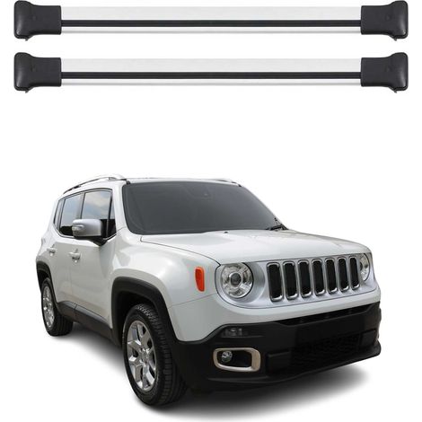 OMAC Aluminium Dachträger Querträger für Jeep Renegade 2015-2025 – Max. 75 kg – 2 Stangen Silber (1/5)