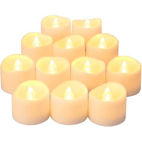 Bougies sans flamme, bougies chauffe-plat longue durée, fausses bougies électriques à piles (1/5)