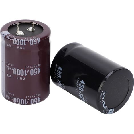 2 zylindrische Aluminium-Elektrolytkondensatoren, 1000 µF, 450 V, 105 °C, 35 x 50 mm, hochzuverlässige elektronische Bauteile (1/5)