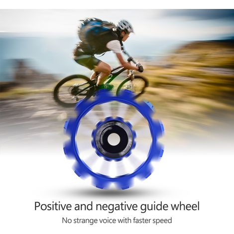 Galet de guidage de dérailleur arrière de vélo MEIJUN en alliage d'aluminium avec roulement en céramique (bleu) (1/5)