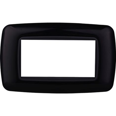 PLACCA IN TECNOPOLIMERO DI COLORE NERO COMPATIBILE CON SERIE BTICINO LIVING  3 - 4 - 7 MODULI - ETTROIT - Numero Moduli: 4 Moduli (1/4)