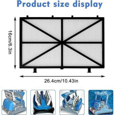 Lot de 4 filtres de piscine ultra fins compatibles avec Dolphin M400, M500, Nautilus CC Plus, 9991432-R4 (1/4)