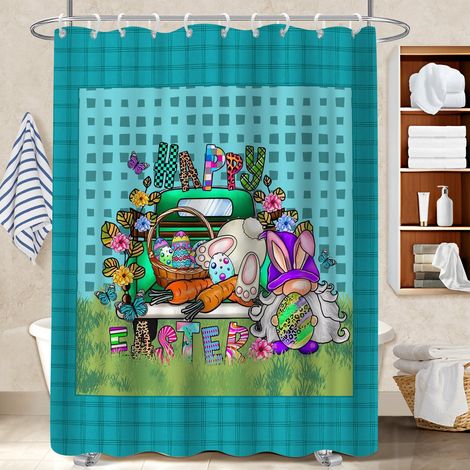 Rideau douche imperméable polyester 180x180 avec motif protection douche pour accueillir l’été dans sa maison (1/5)