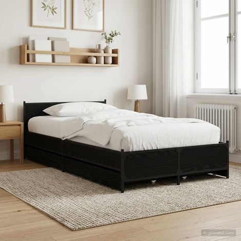 Estructura de cama con cabecero Roble Negro 80 x 200 cm (1/5)