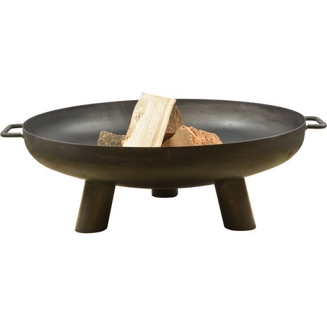 Esschert Design – Brasero en métal 70 cm – Pour espaces extérieurs – Nettoyage facile – Poids 9,9 kg – Design épuré