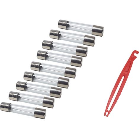 Set fusibile fusibili agu in vetro con pinzetta 5x32mm 6/24v in vetro 10pz (1/2)