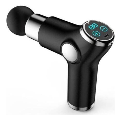 Mini pistolet de massage pour fascias, rechargeable par USB, appareil de massage électronique sans fil, portable, noir (1/4)