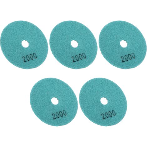 Lot de 5 Disques de Polissage Diamant 4 Pouces, Coussinets Souples pour Marbre Granite Céramique, Grain 2000, Kit de Meulage (1/5)
