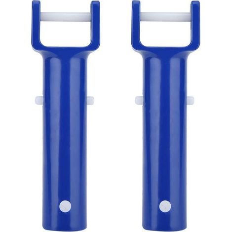 2pcs tête de v poignée Bleu Piscine v Forme Clip Brosse Manche de Remplacement de la tête pour Piscine Accessoires (1/5)