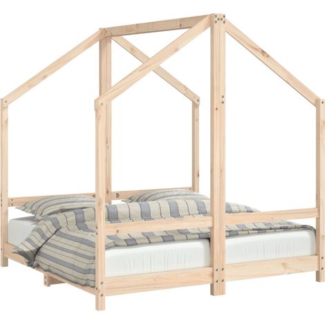 Cadre de lit pour enfant 2x(70x140) cm bois de pin massif