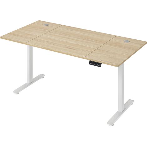 Levede Electric Standing Desk  Adjustable Height Workstation Metal Frame Natural