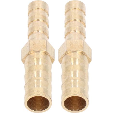 2 Stück Schlauchverbinder mit Widerhaken, Messing-Schlauchverbinder, Sechskant-Reduzierstück, Widerhakenverbinder 8 mm (5/16 Zoll) auf 6 m