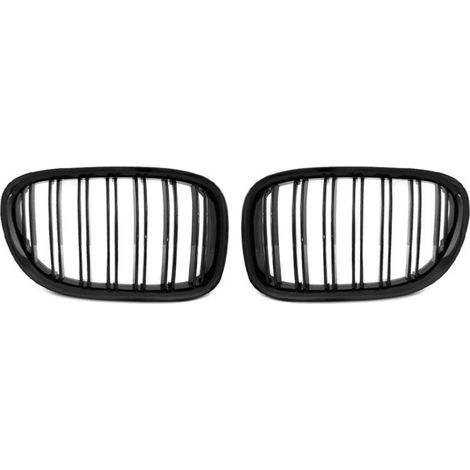 Grilles calandre BMW Serie 7 F01 de 2009 a 2015 Double barre noir brillant-28699132 (1/4)