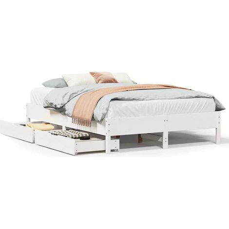 Maison Exclusive - Letto senza Materasso Bianco 140x190 cm Legno Massello di Pino
